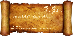Tamaskó Zsanett névjegykártya